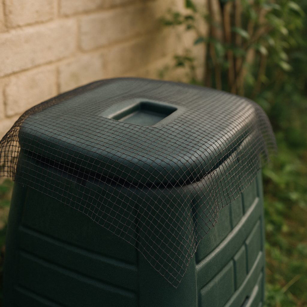 Bac à compost couvert pour éviter les moucherons