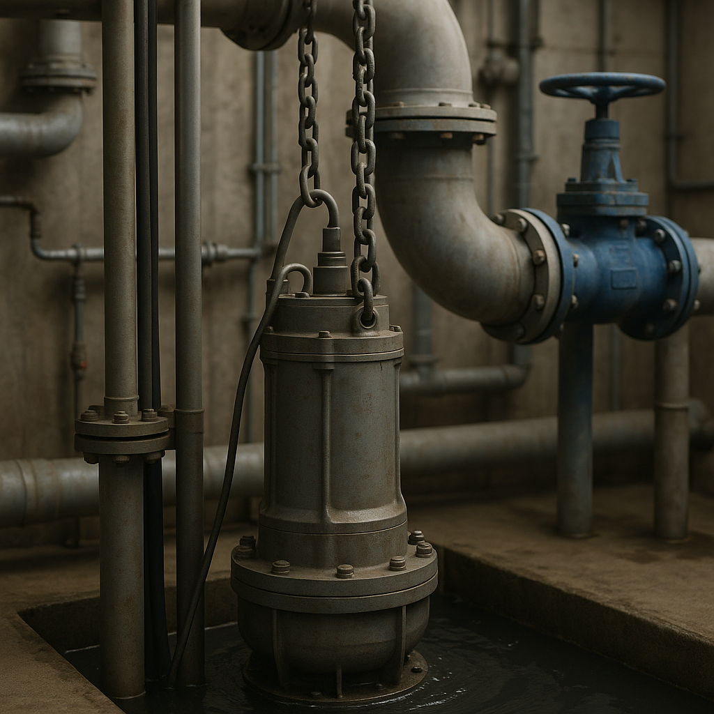 Pompa podnosząca przemysłowa w stacji oczyszczania