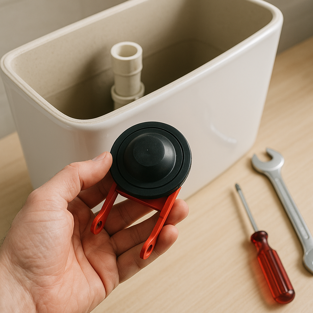 Wymiana zaworu spłuczki z narzędziami położonymi obok