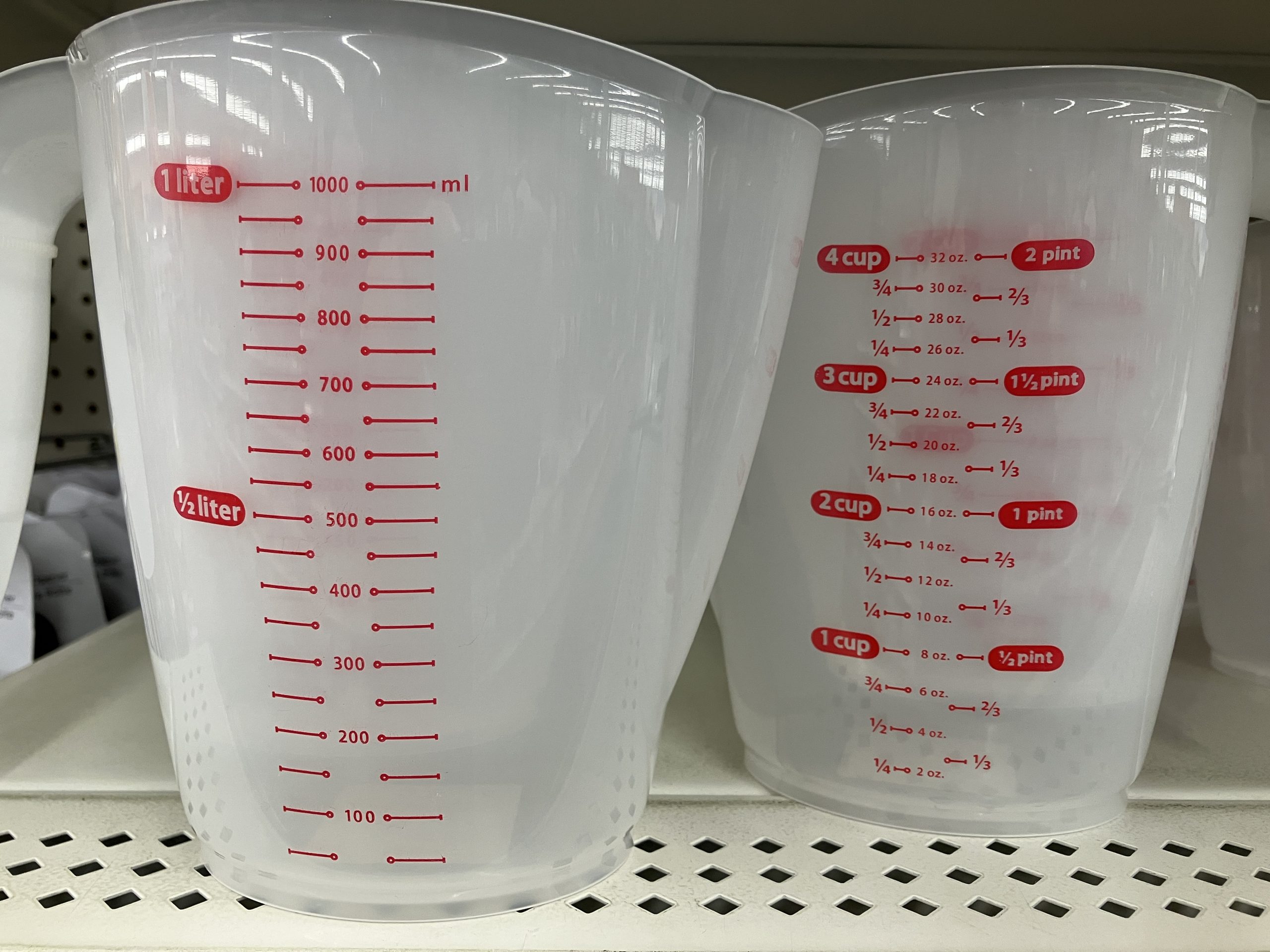 Großes Messglas 1 Liter Skalen ml cl Küche Messung Volumen