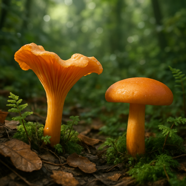 Champignon orange comestible : girolle vs lactaire orange – comparatif visuel, comestibilité et risques