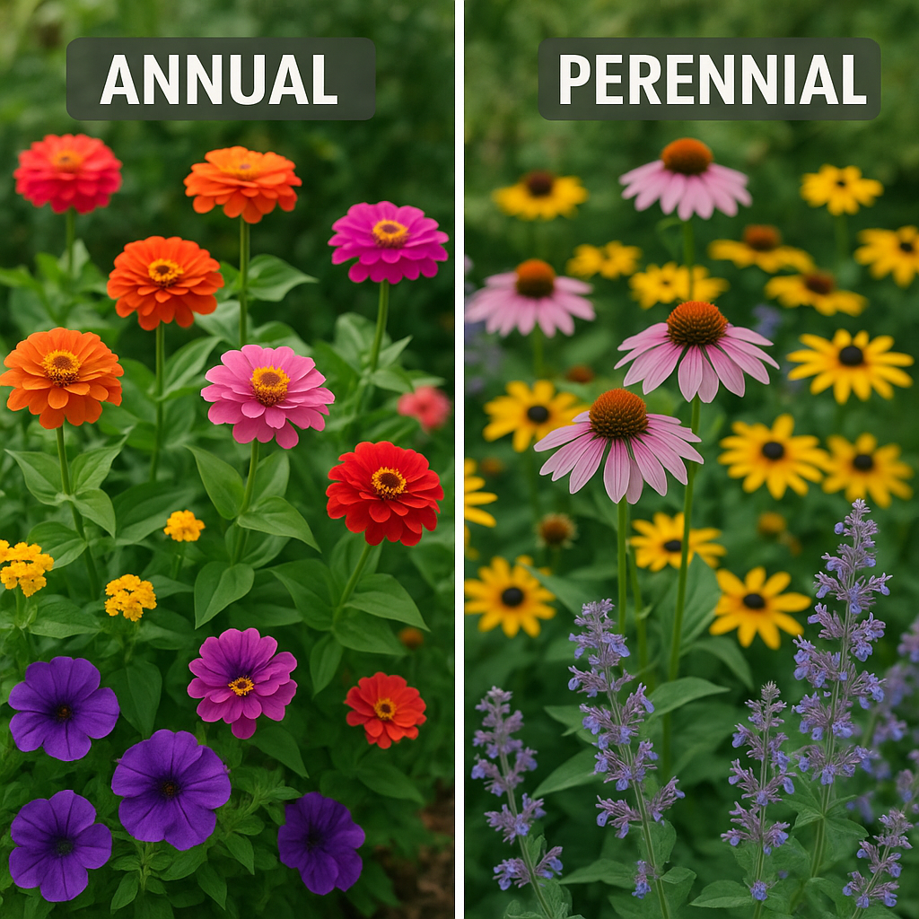 Comparaison entre fleurs annuelles et vivaces
