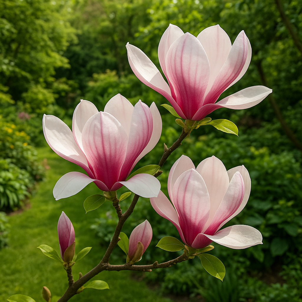 Magnolia soulangeana en flor