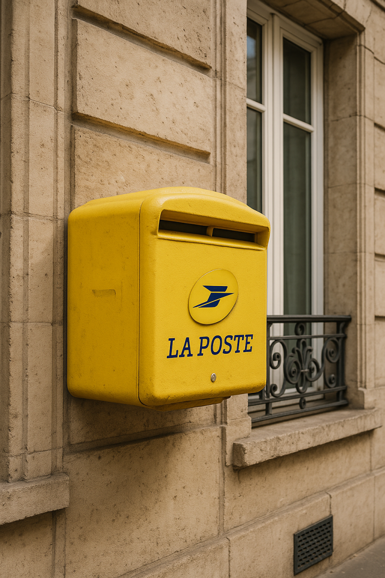 Boîte aux lettres jaune La Poste dépôt courrier horaires levée distribution quotidienne