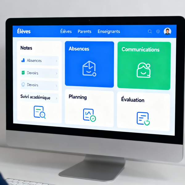 Interface utilisateur de Mon ENT Occitanie affichant tableau de bord élèves, parents et enseignants avec couleurs éducatives