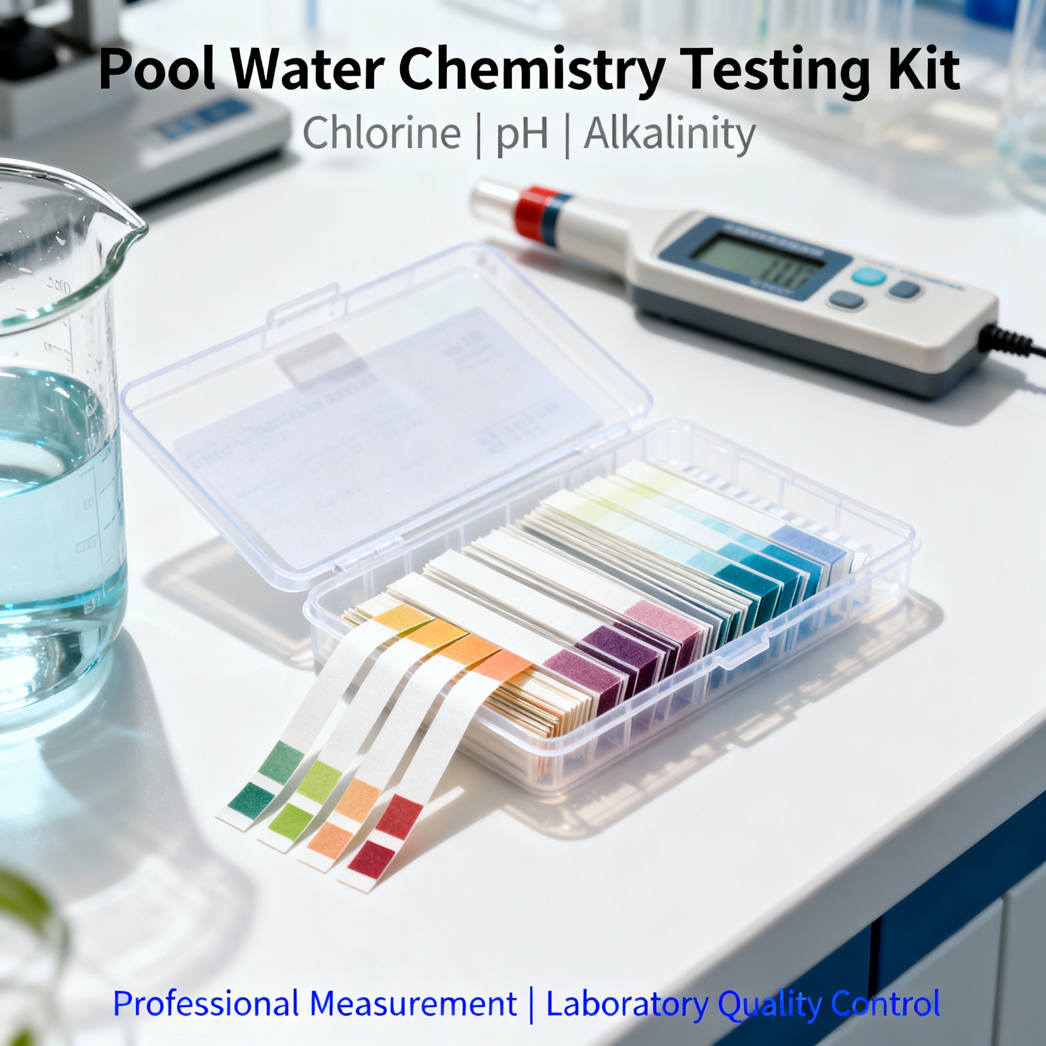 Kit test piscine mesure chimie pH chlore alcalinité professionnelle