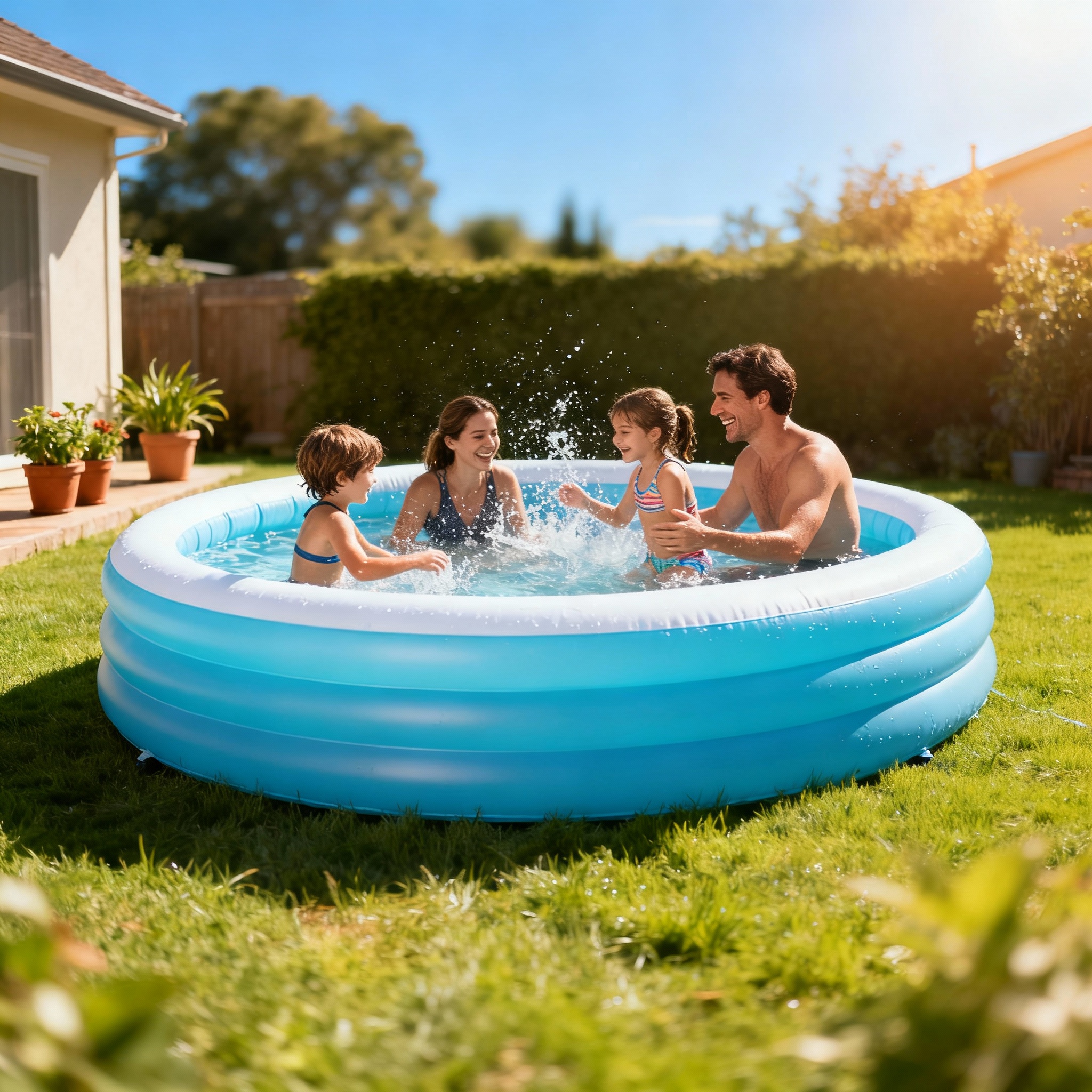 Aufblasbarer Aufstellpool tragbar Garten Familie