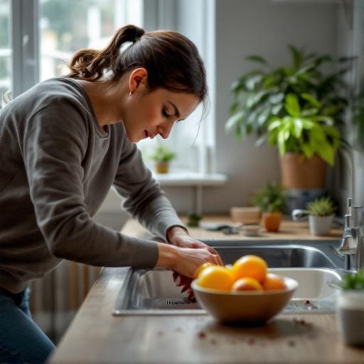 Diagnostic des moucherons dans la maison avec inspection de l’évier, des plantes et des déchets