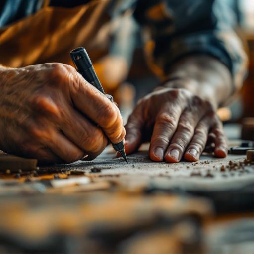 mains d'artisan minutieux en atelier, exemple de métier demandant précision et patience