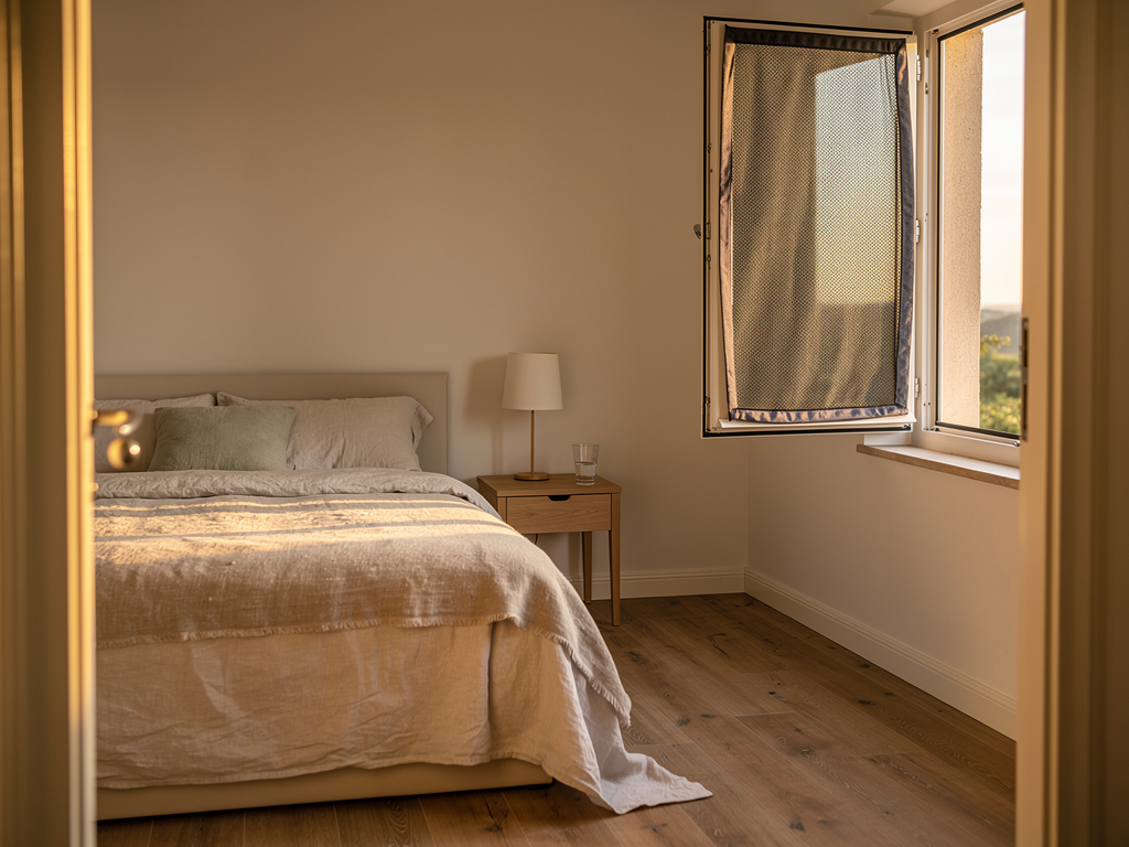 Moustiquaire de fenêtre dans une chambre d’été, solution fiable contre les moustiques à l’intérieur