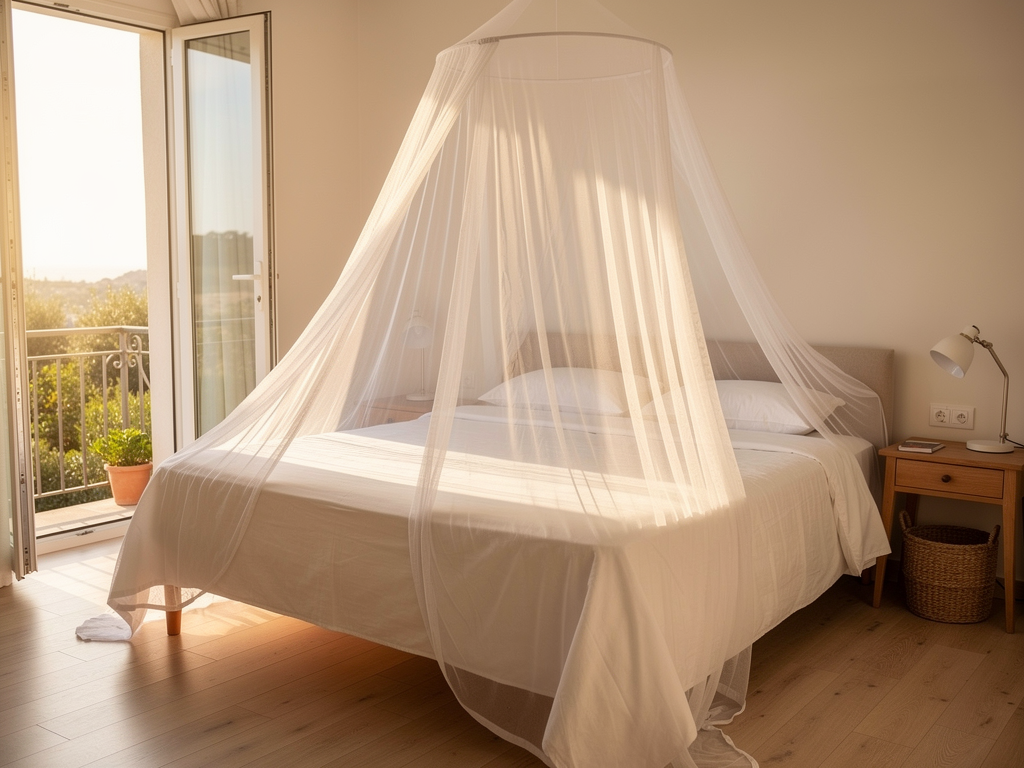 Moustiquaire de lit pour dormir en vacances dans une zone exposée aux moustiques