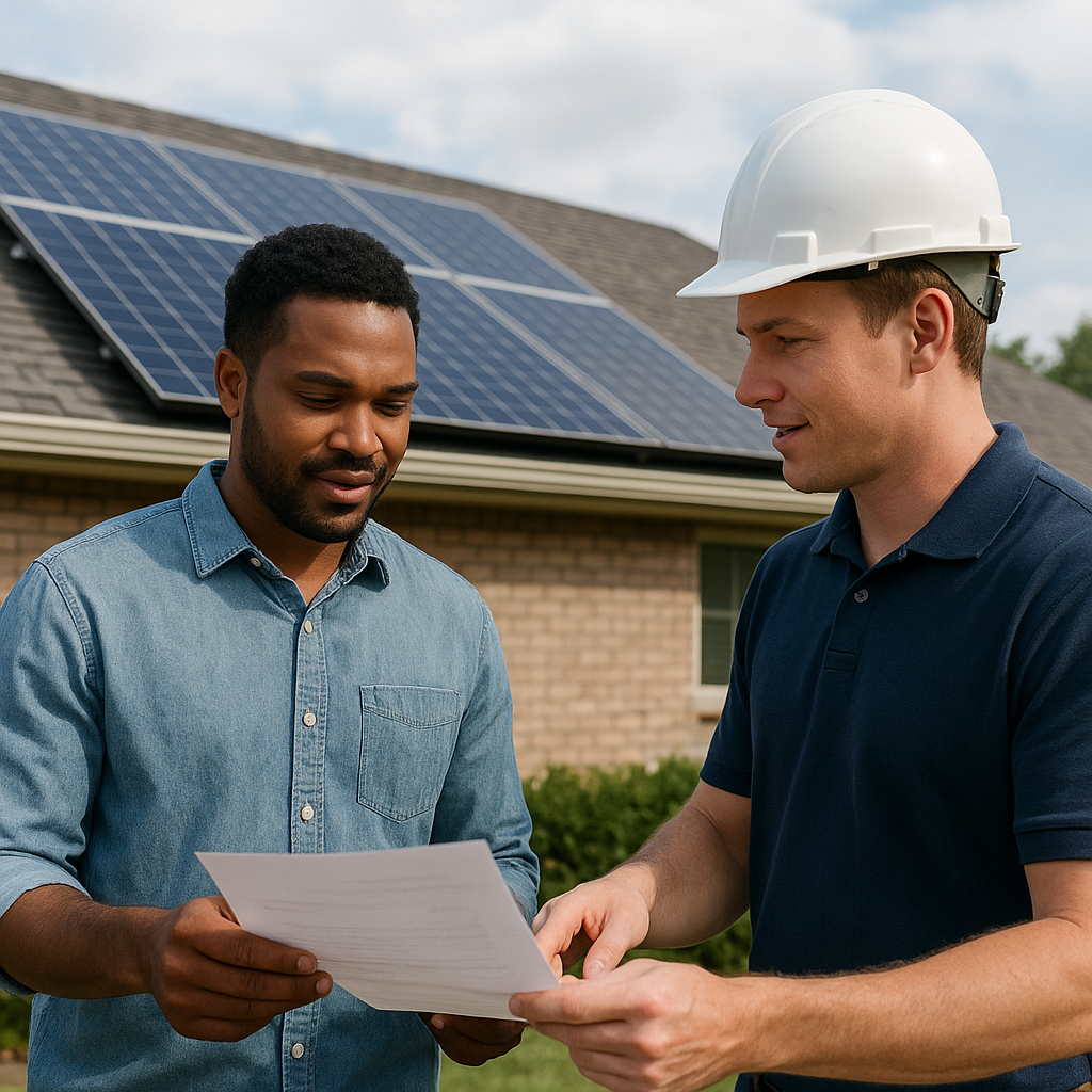 Photo d'un devis pour panneaux solaires avant pose