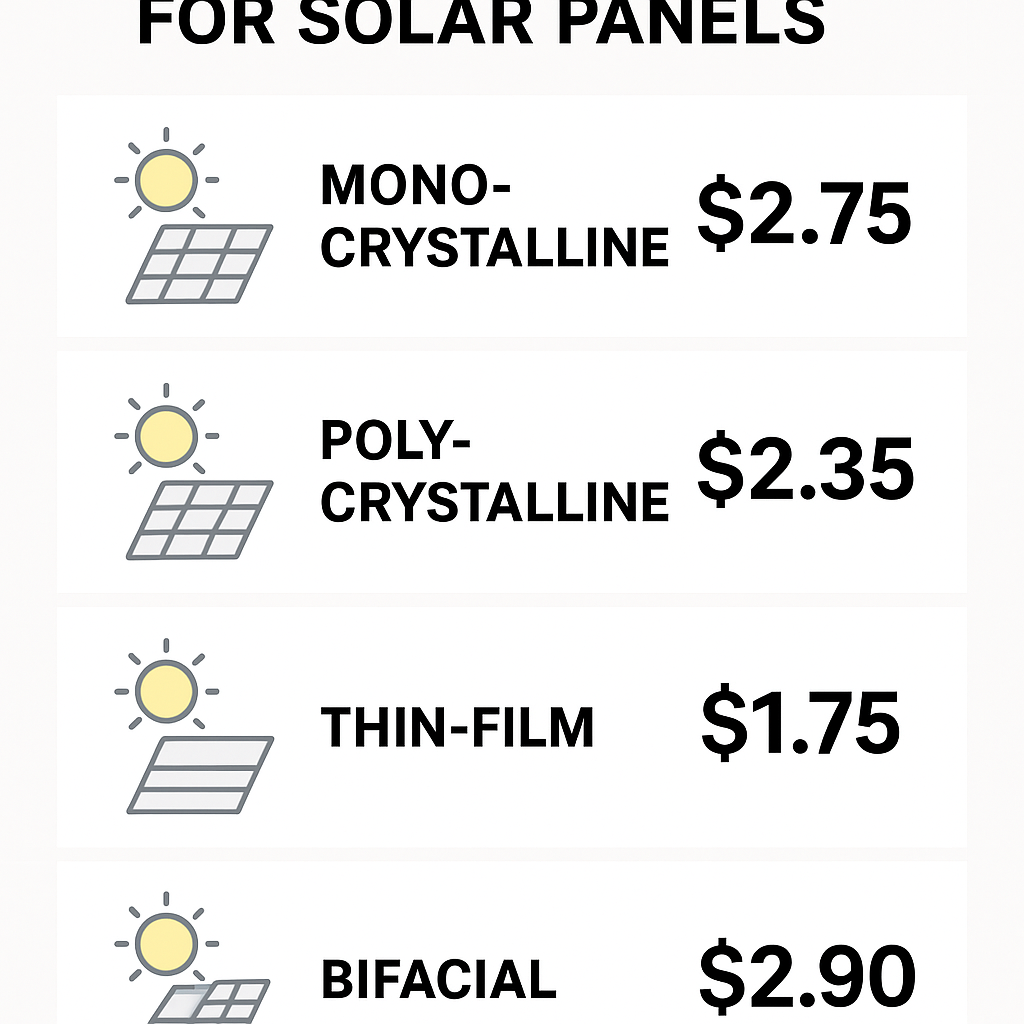 Infographie prix au Wc panneaux solaires