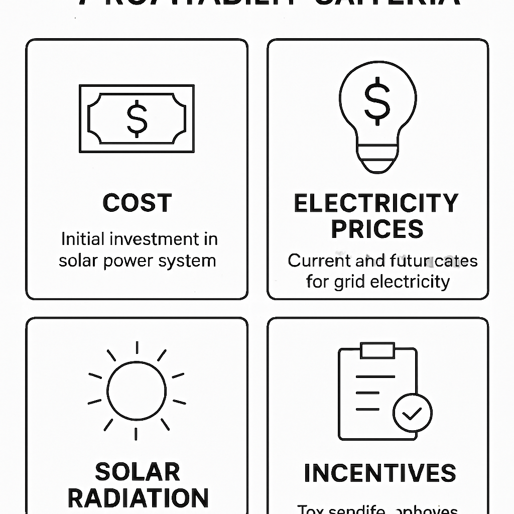 Infographie des critères de rentabilité des panneaux solaires
