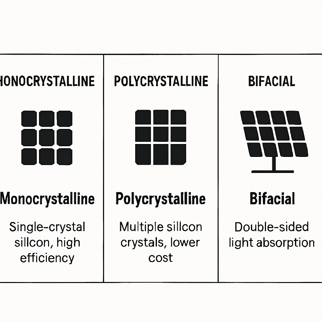 Infographie comparative des technologies de panneaux solaires