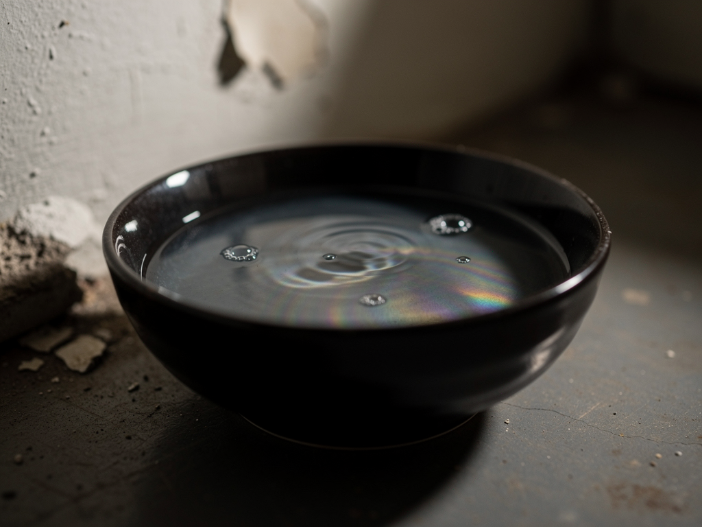 Récipient sombre avec eau savonneuse utilisé comme piège moustiques d’appoint