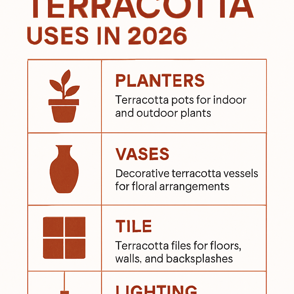 Infographie des usages déco terracotta 2026 peinture carrelage textiles